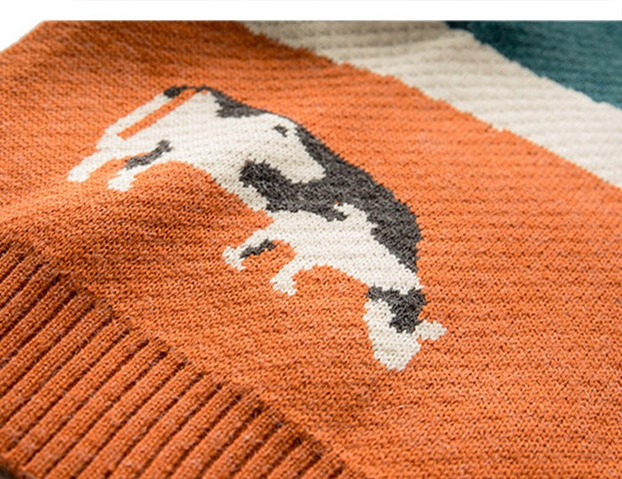 Knitted Sweater Vintage Cow, Unisex