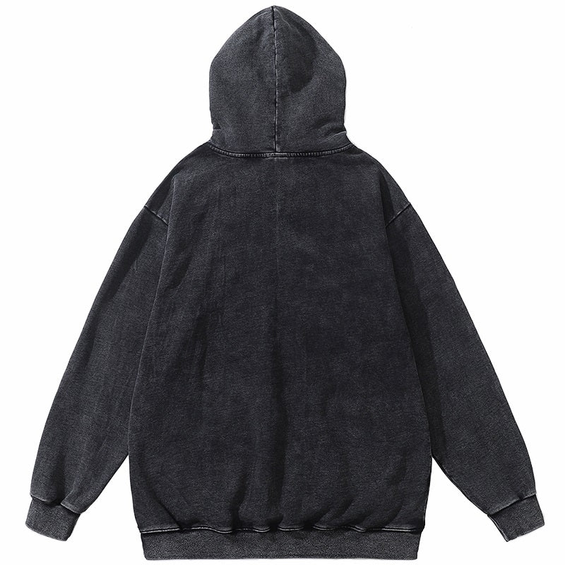 Skeleton Love Washed Oversized Hoodie