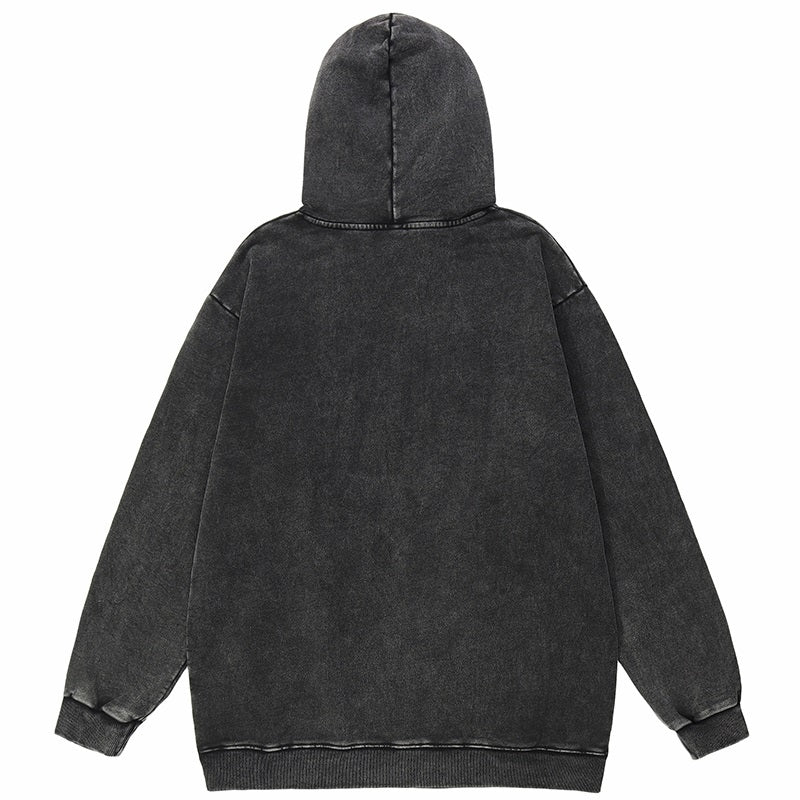 Oversized Doberman Washed Cotton Hoodie