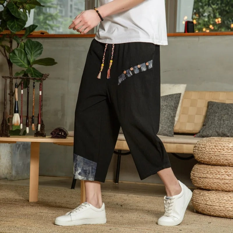 Japanese Summer Thin Cotton/Linen Cropped Pants