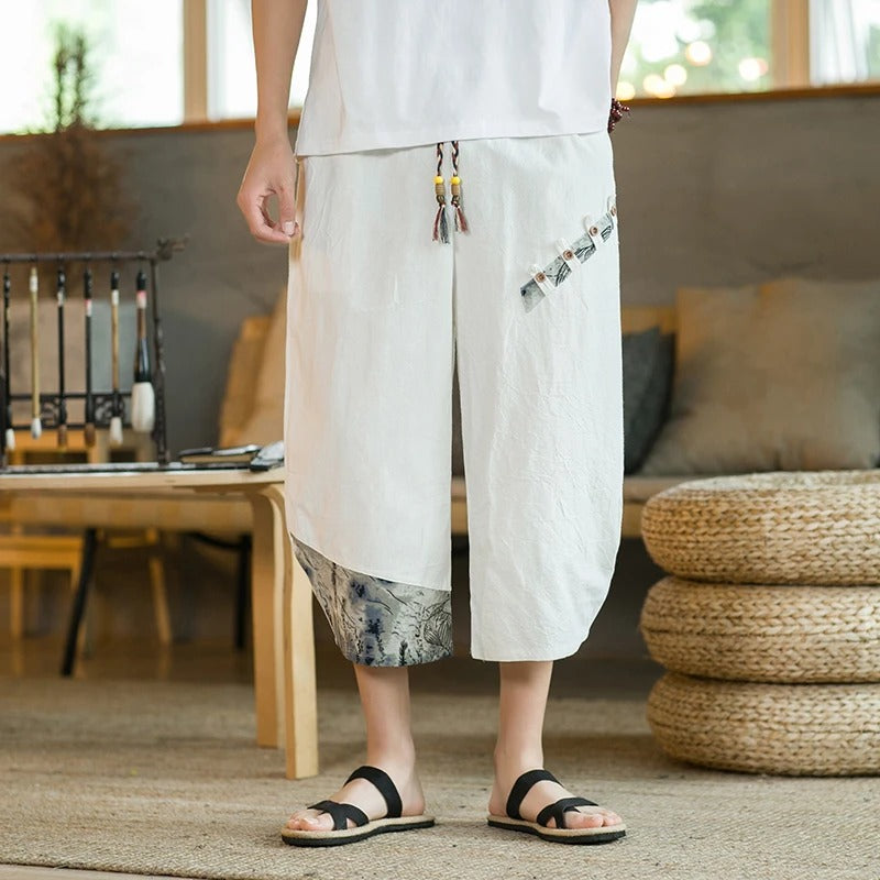 Japanese Summer Thin Cotton/Linen Cropped Pants