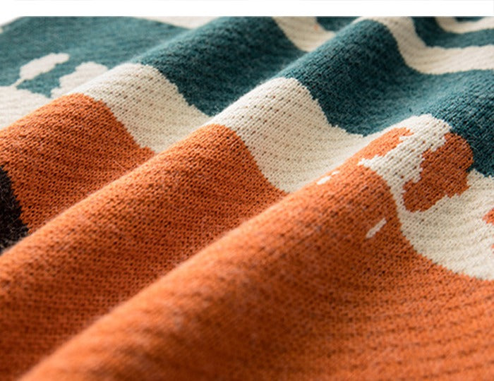 Knitted Sweater Vintage Cow, Unisex