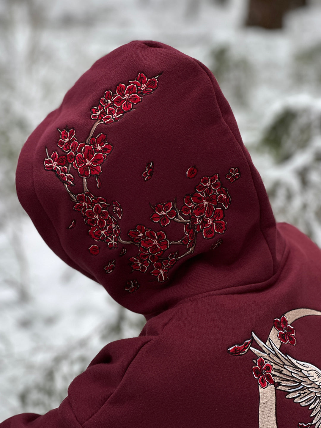 Heavy Embroidery White Gold Phoenix Hoodie 400GSM