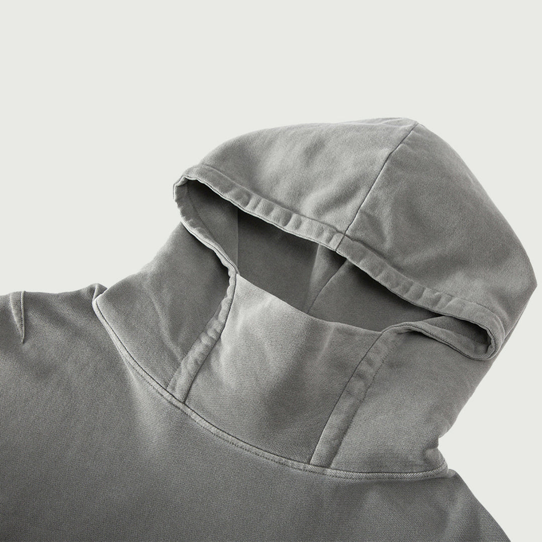 Sudadera con capucha de cuello alto lavada Dino Kanji - Ajuste unisex