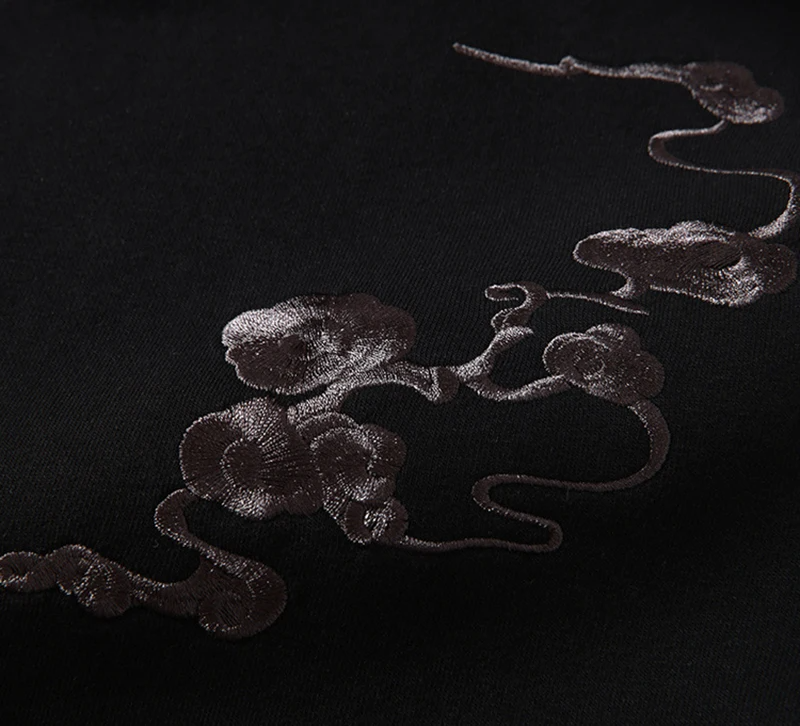 Dark Embroidery Mythical Dragon Hoodie, Unisex Cotton