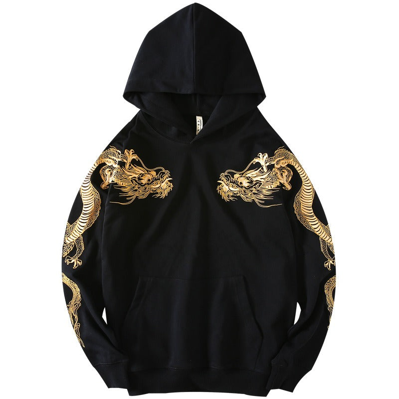 Golden Dragon Embroidery Unisex Hoodie streetzen