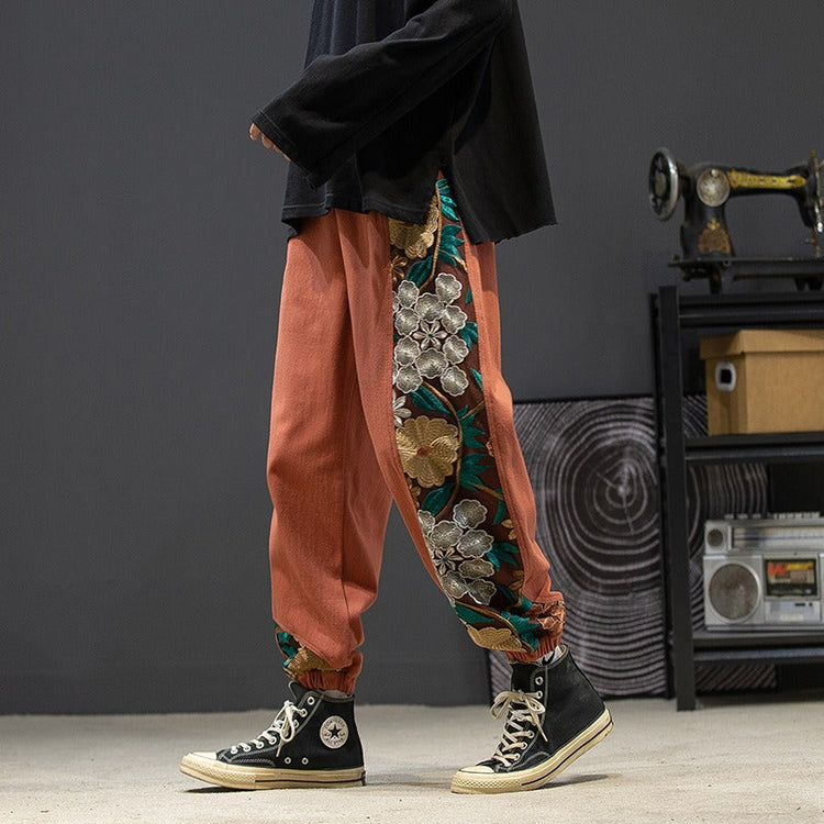 Stylish embroidery pants