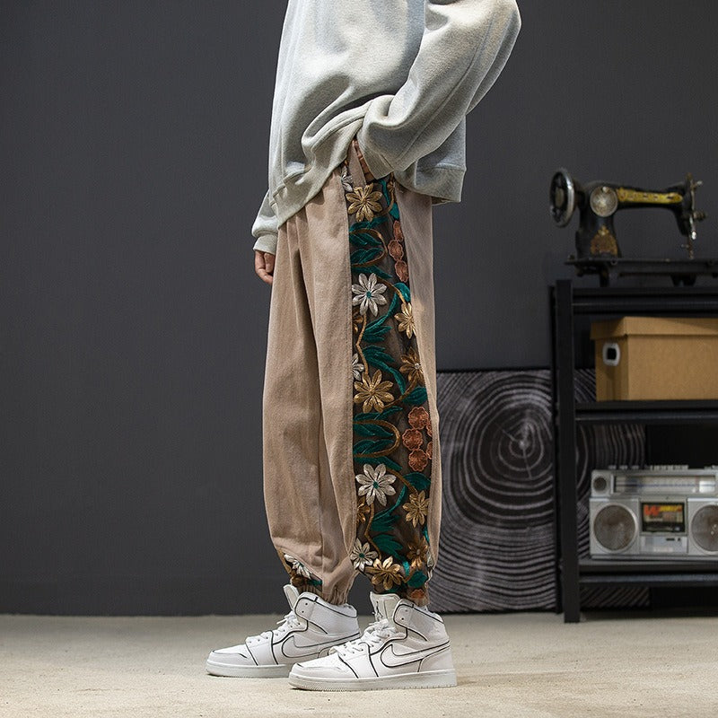 Stylish embroidery pants