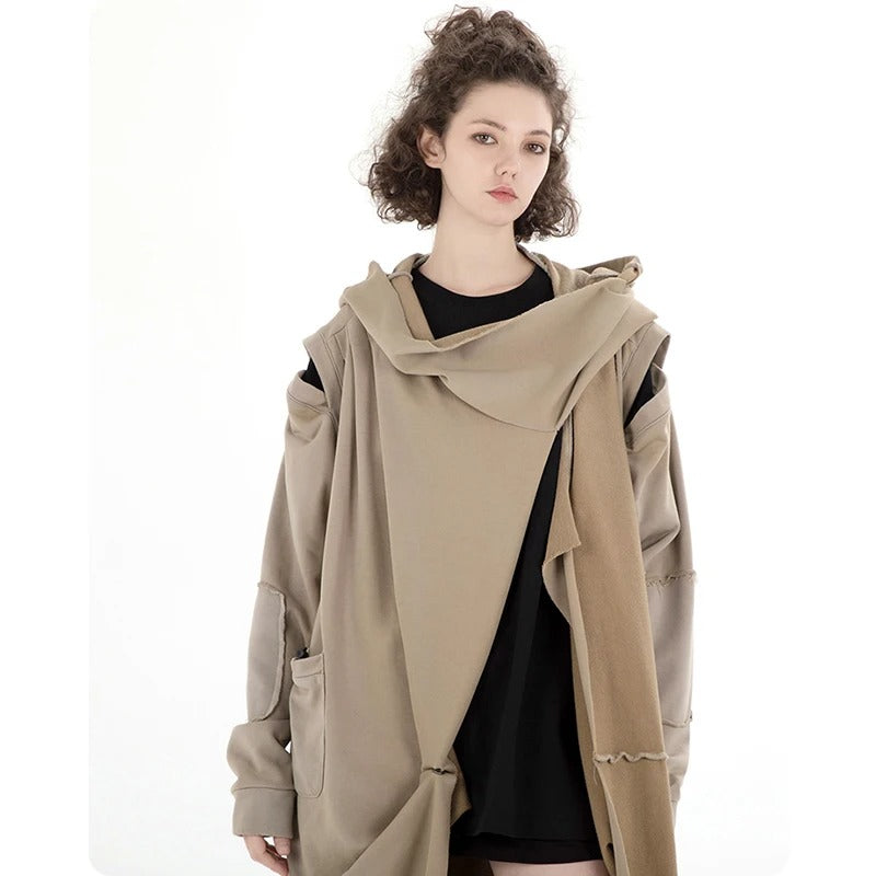 Unisex Oversized Coat Style Hoodie - Windbreaker