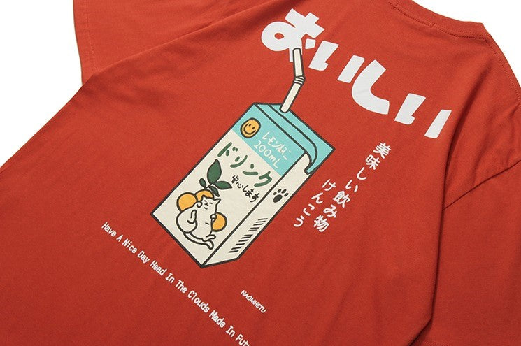 Japanese T-Shirt Kanji Drink, Unisex