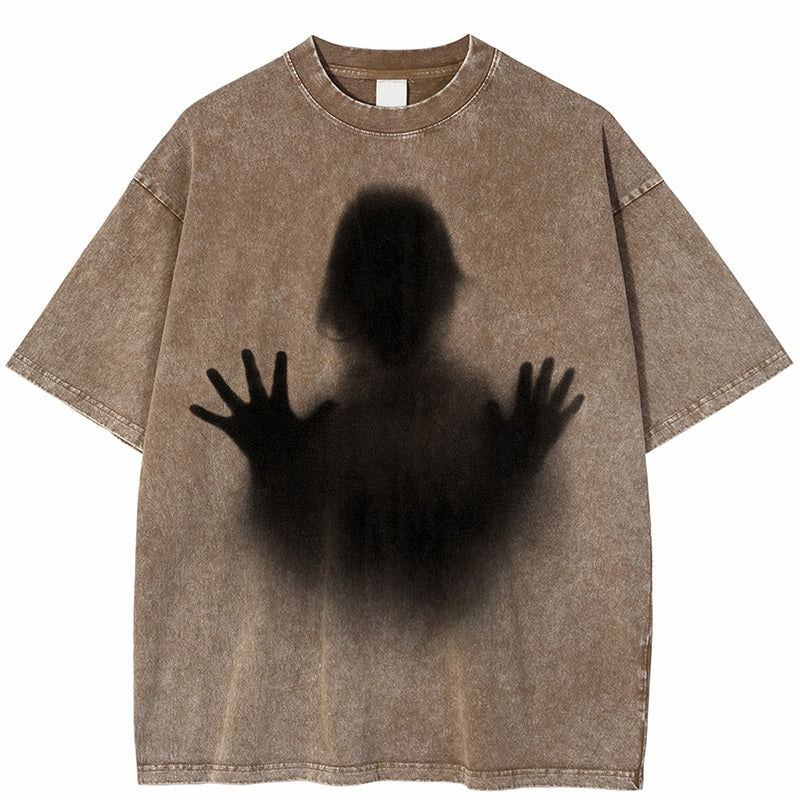 T-Shirt mit grafischer Shadow-Waschung
