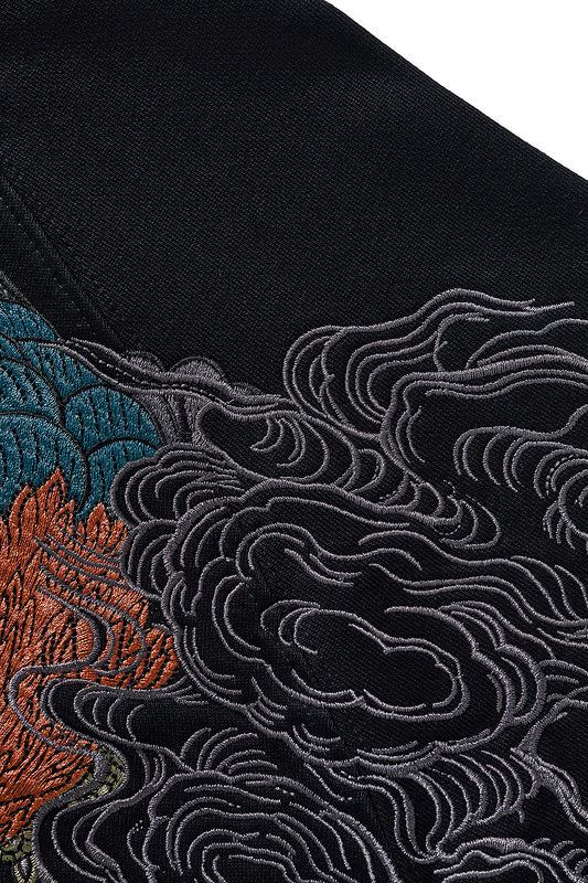 Mythical Beasts Embroidered Zip Hoodie - Unisex Fit