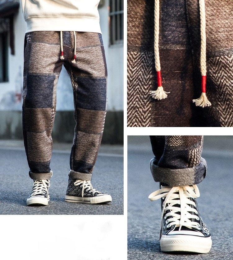 Loose Woolen Harem Pants - Retro Streetwear