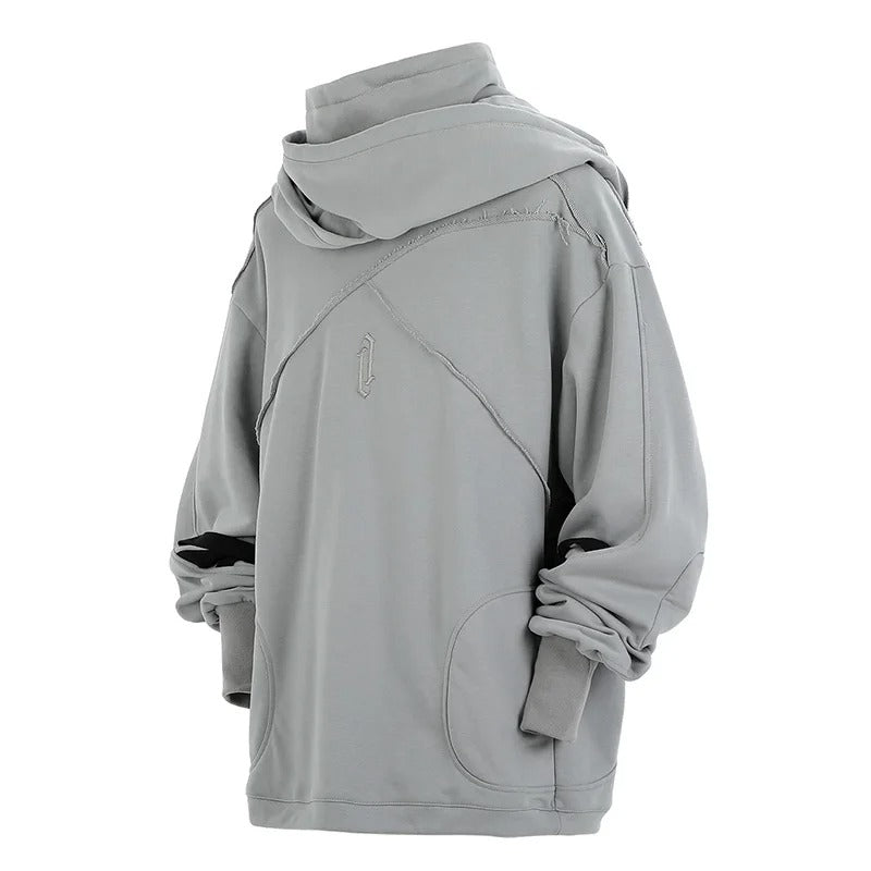 Übergroßer Fleece-Hoodie mit hohem Kragen