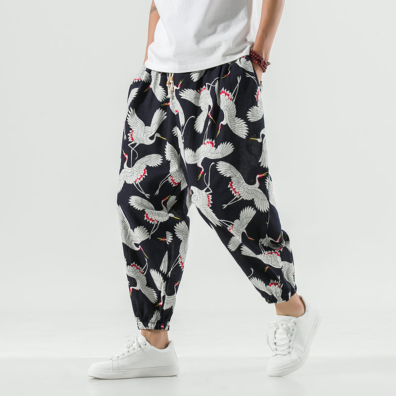 Crane Oriental Harem Pants - Traditional Bottoms