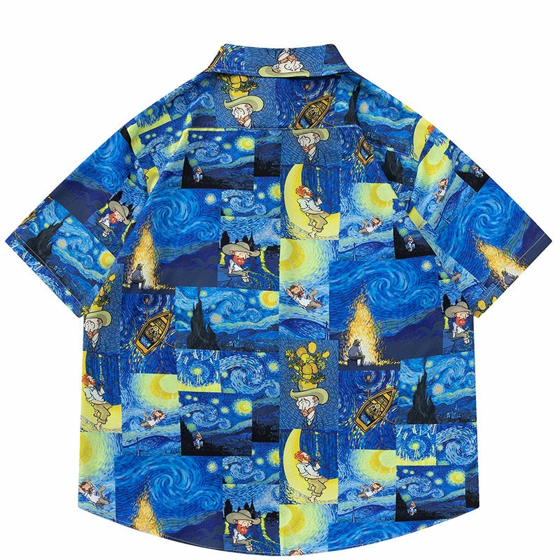 Vintage Van Gogh Unisex Beach-Hawaiian Shirt