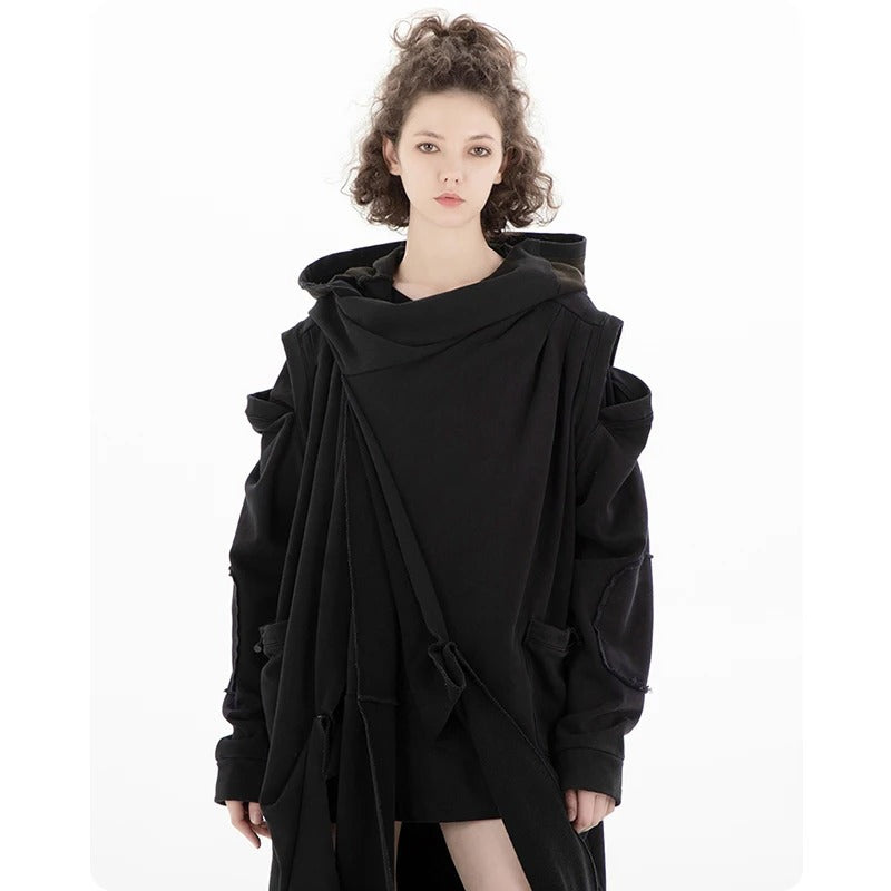 Unisex Oversized Coat Style Hoodie - Windbreaker