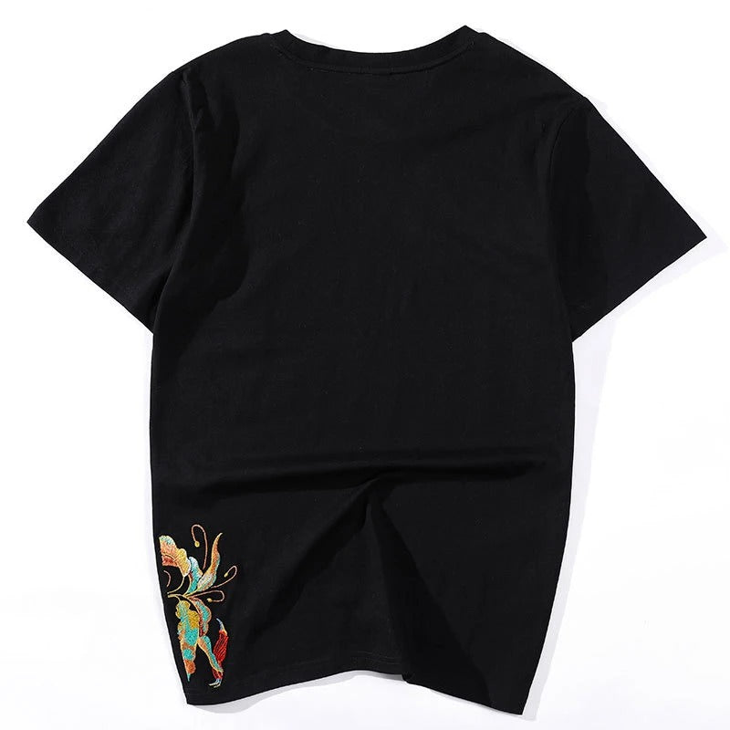 Summer Flowers Embroidery T-Shirt