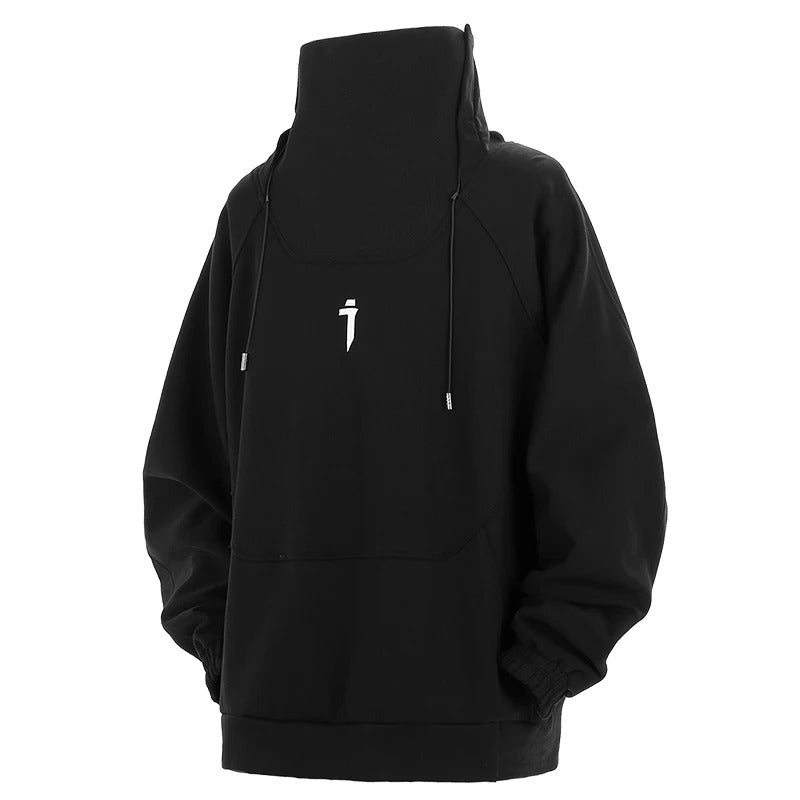 Übergroßer Fleece-Hoodie mit hohem Kragen