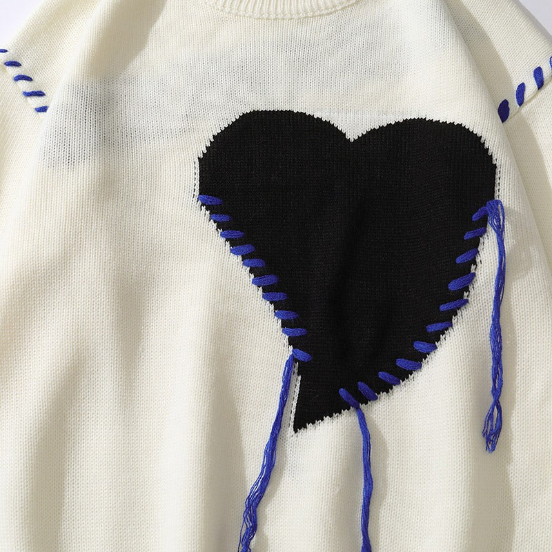 Large Love Knitted Sweater, Unisex