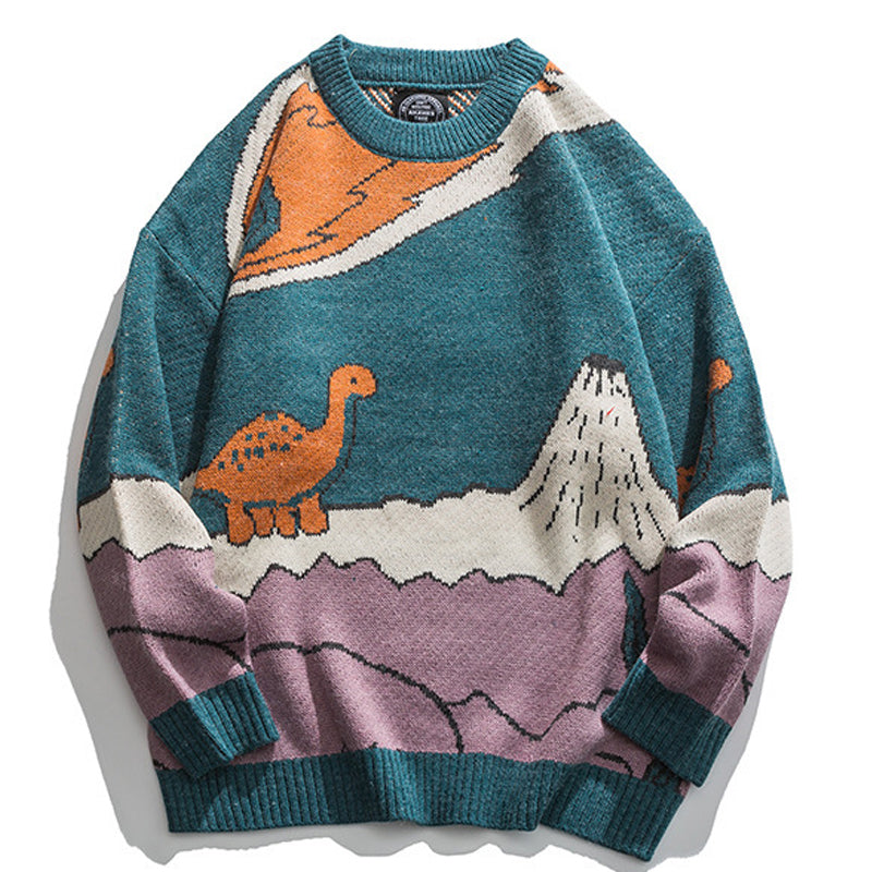 Knitted Sweater Dinosaur 