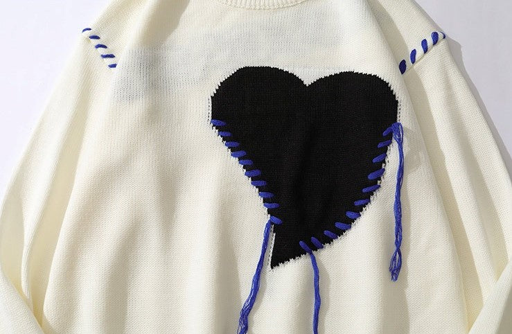 Large Love Knitted Sweater, Unisex