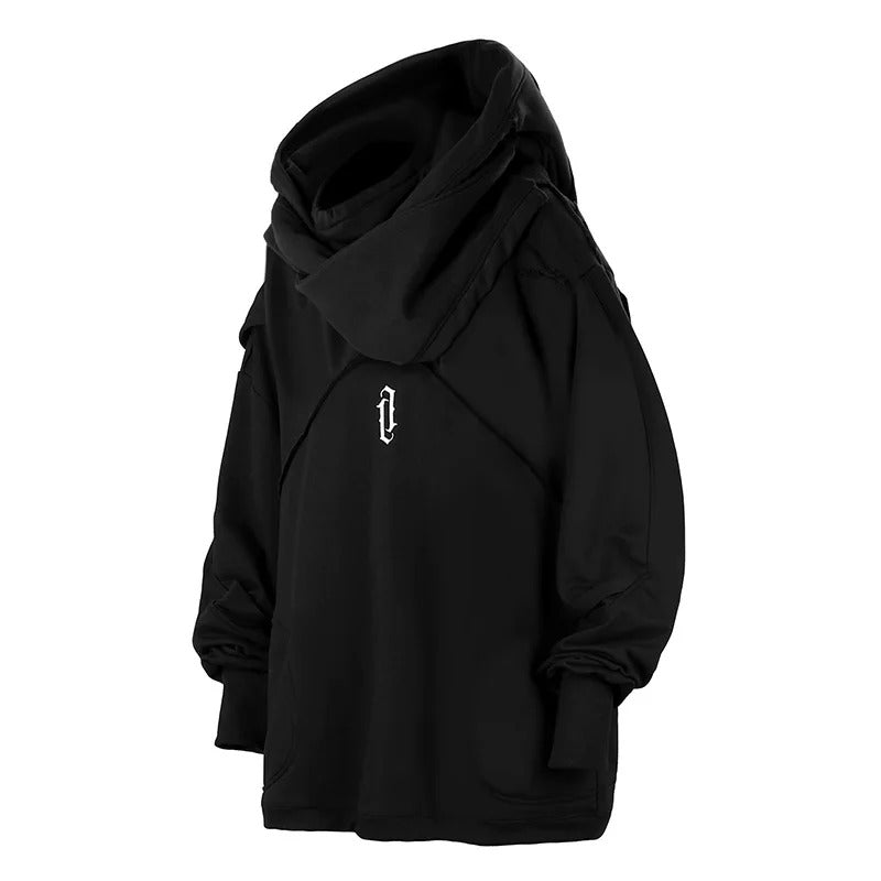 Übergroßer Fleece-Hoodie mit hohem Kragen