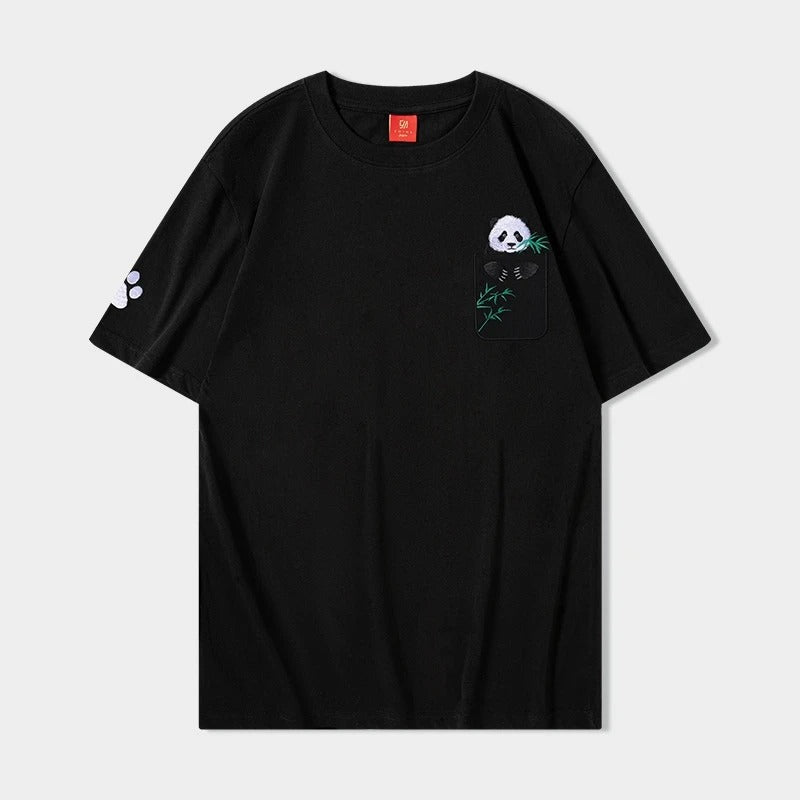 Embroidered Panda T-shirt, Japan Street Style (Unisex)