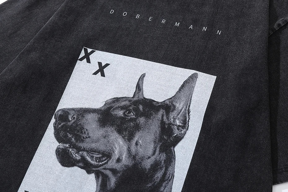 Oversized Doberman Washed T shirt