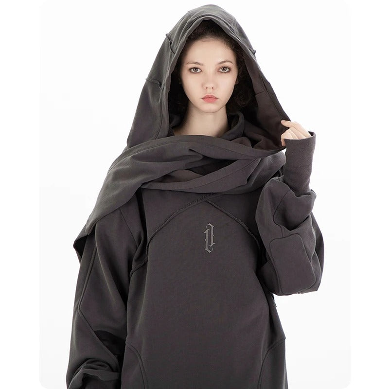 Oversized Scarf Hoodie Unisex Harajuku Pullover