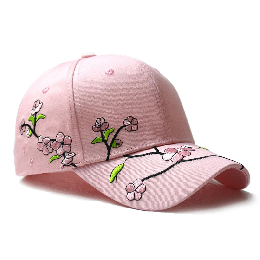 Embroidered Baseball Cap Flowers