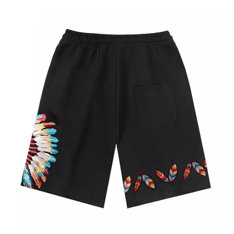 Heavy Embroidery Sport Shorts Native American Colors Unisex