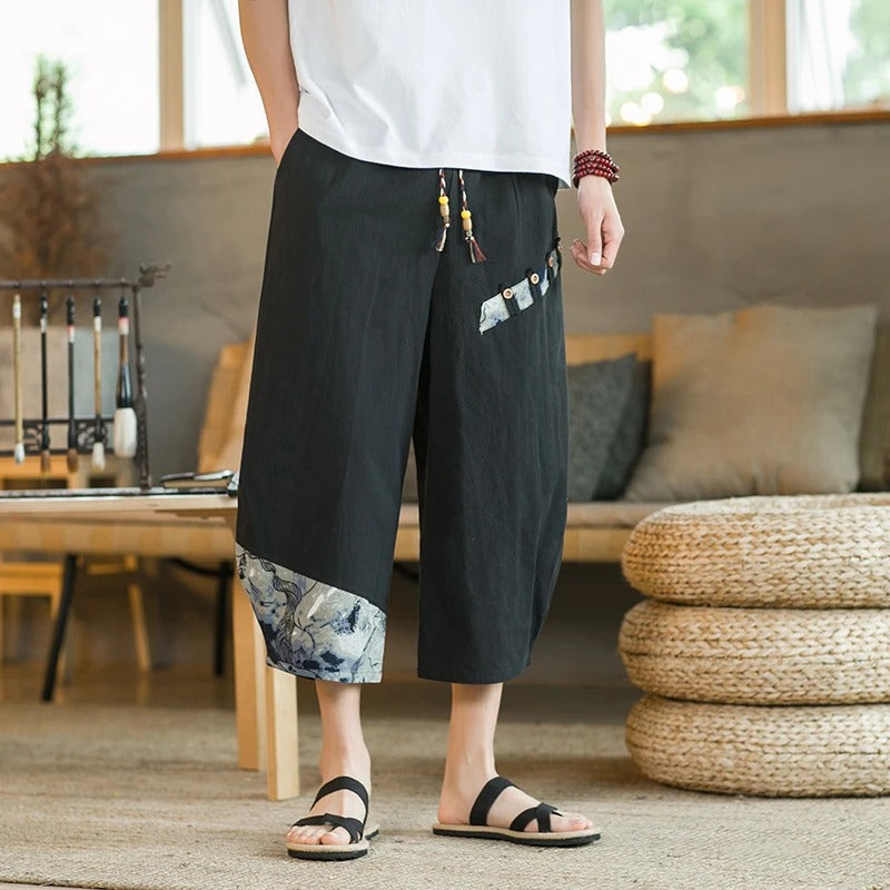 Japanese Summer Thin Cotton/Linen Cropped Pants