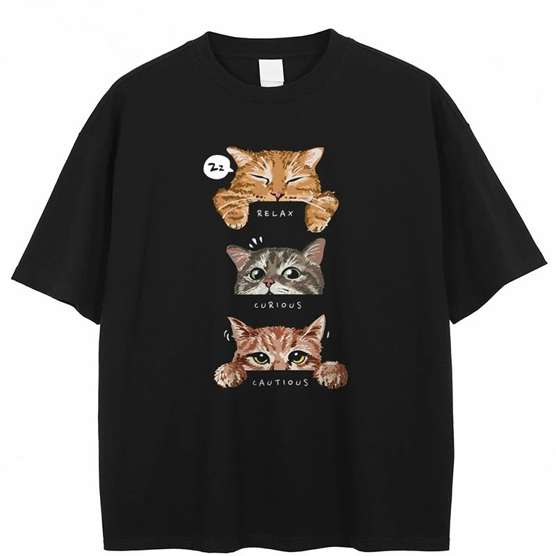 Cats Emotions T-Shirt Washed
