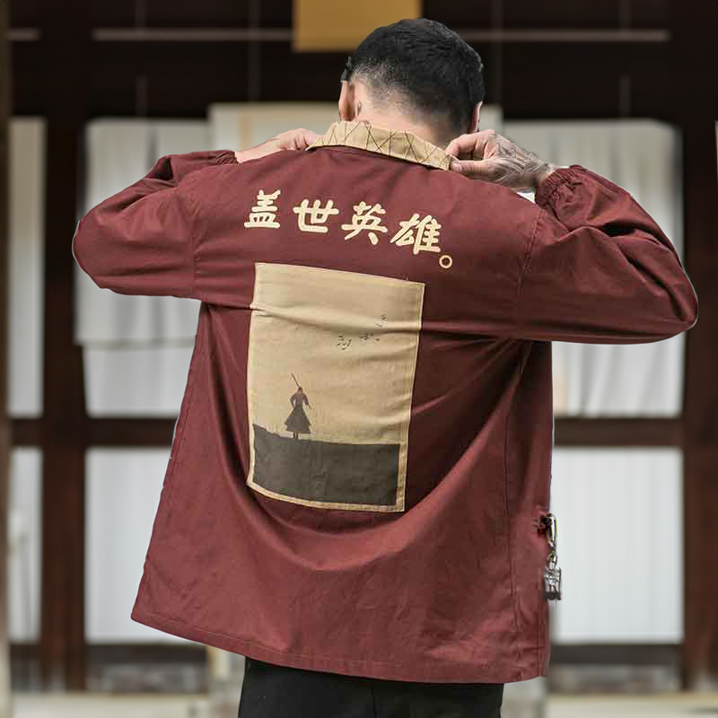 Retro Japanese Samurai Warrior Autumn Jacket
