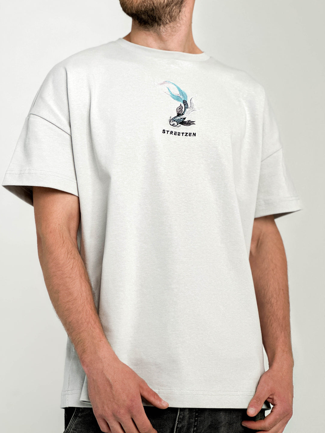 Embroidered Soragoi Koi Fish T-Shirt - 280GSM Heavy Cotton - Unisex