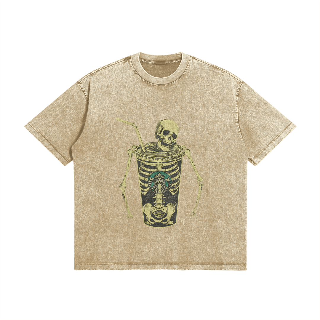 Coffee Maniac - Washed Vintage T shirt