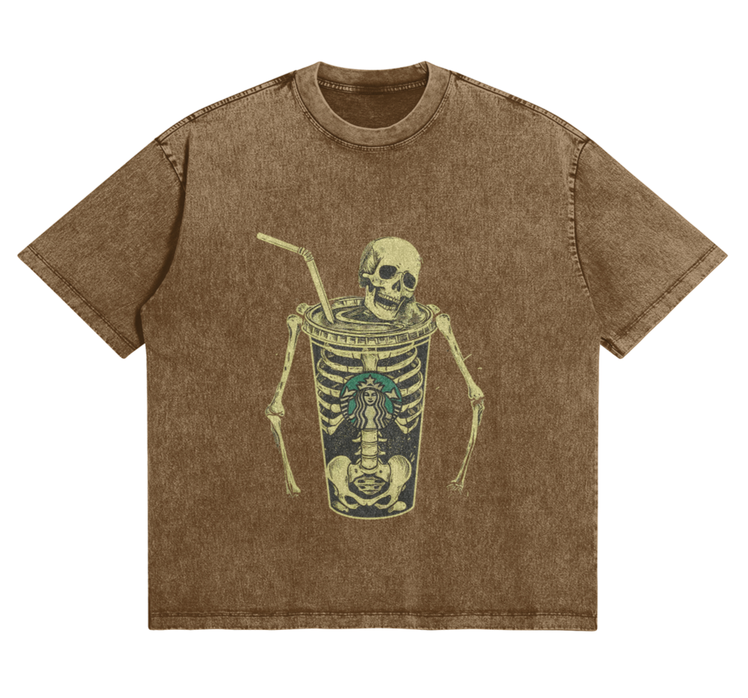 Coffee Maniac - Washed Vintage T shirt