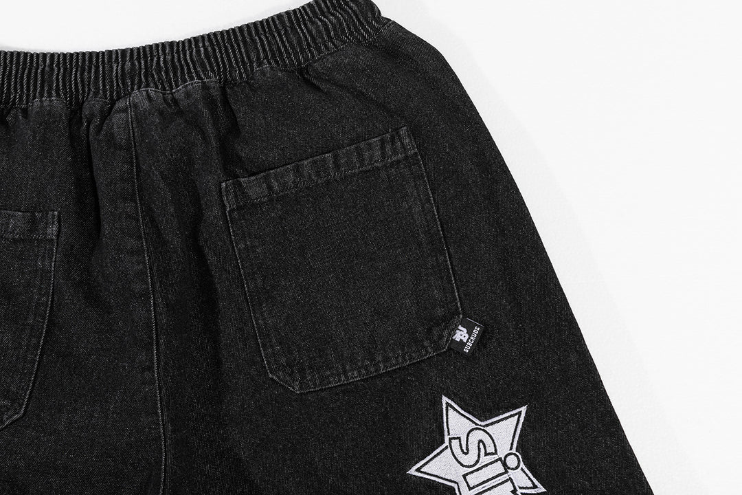 01 Champs Denim Embroidered Shorts