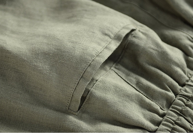 Pure Linen -  Mid Waist Pants