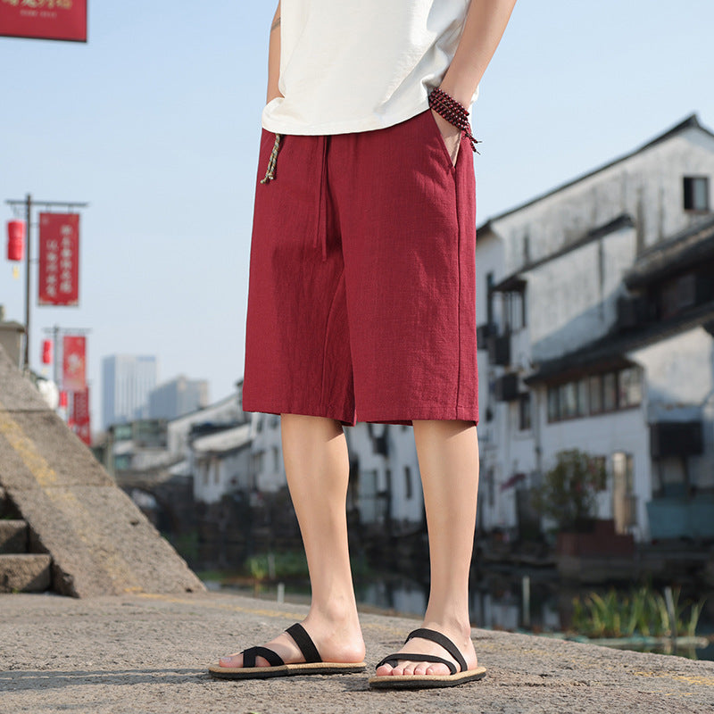 Casual Summer Linen Long Shorts - Men