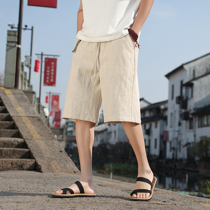 Casual Summer Linen Long Shorts - Men