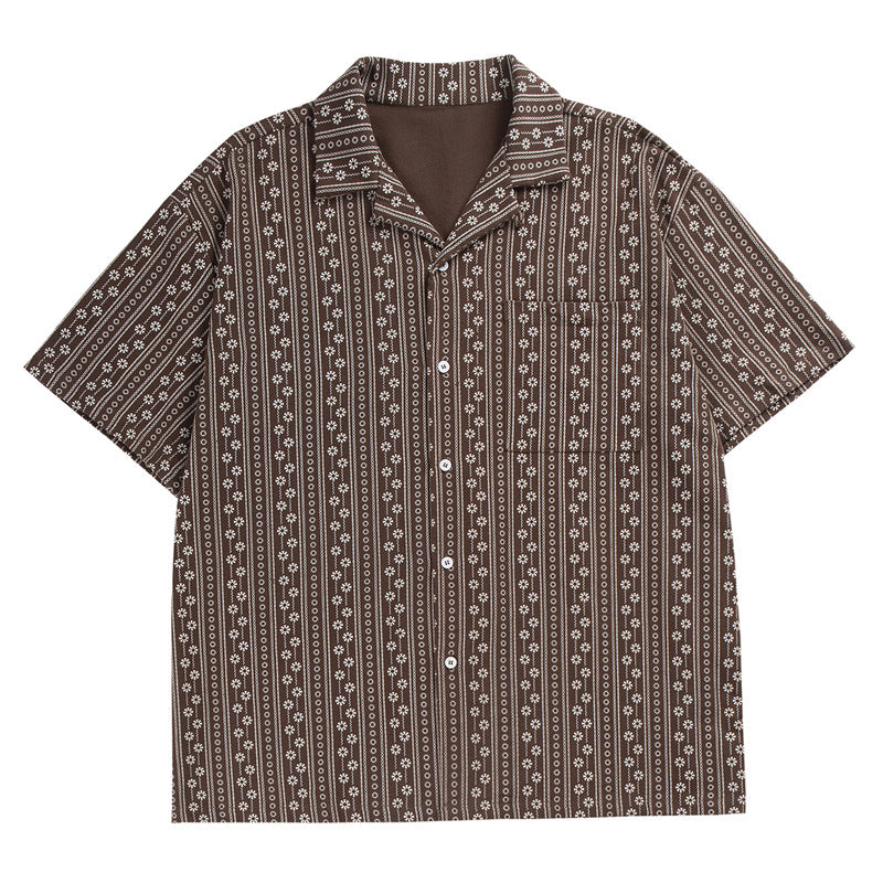 Camisa de algodón de hombre de verano con estampado abstracto