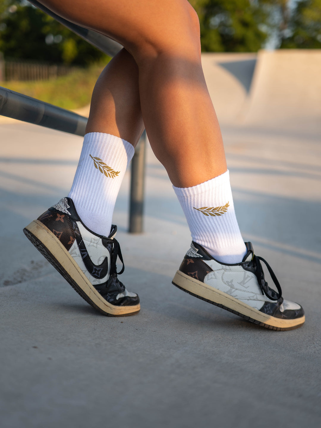 Ancient Rome Embroidered Crew Socks