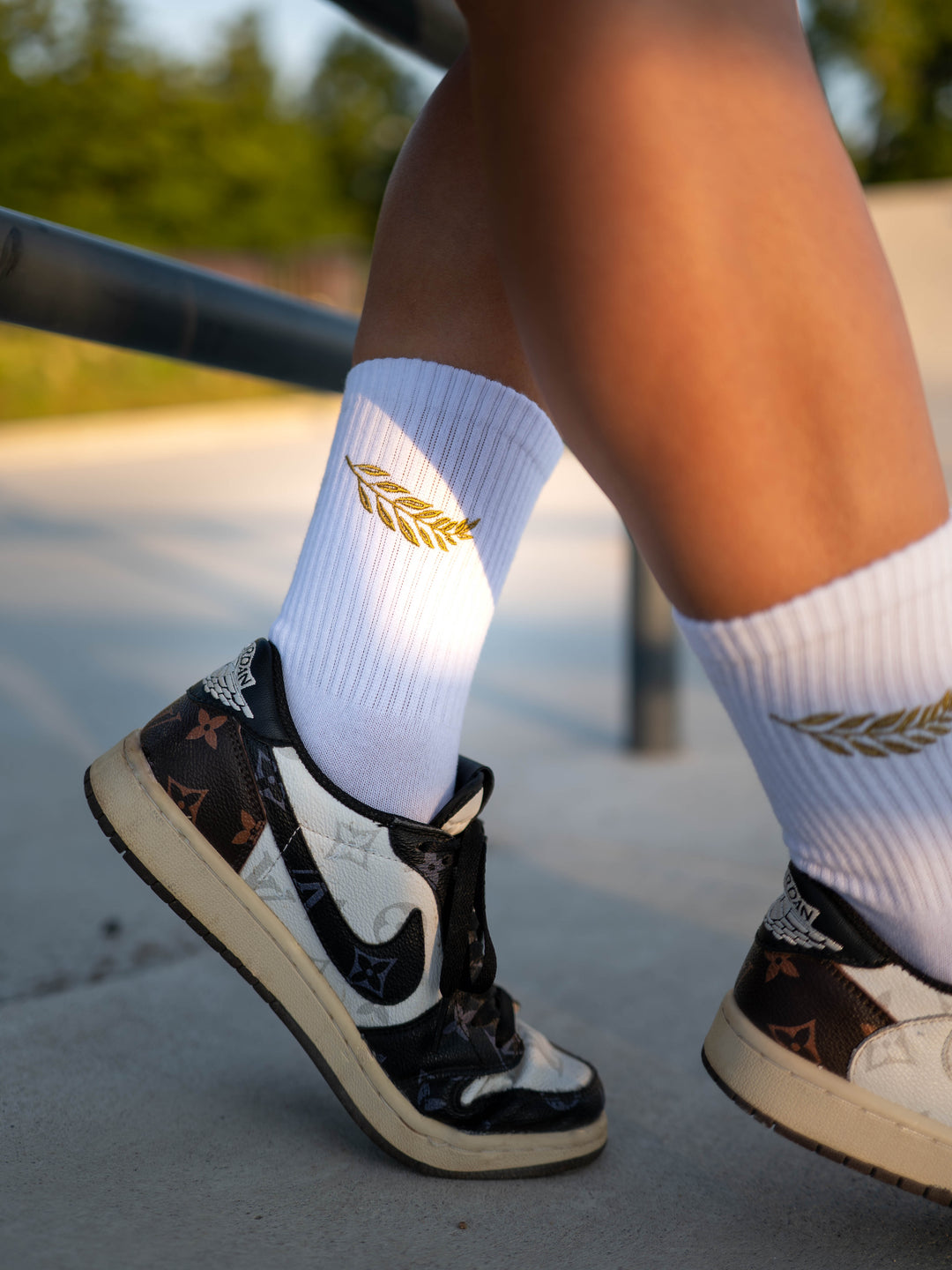 Ancient Rome Embroidered Crew Socks