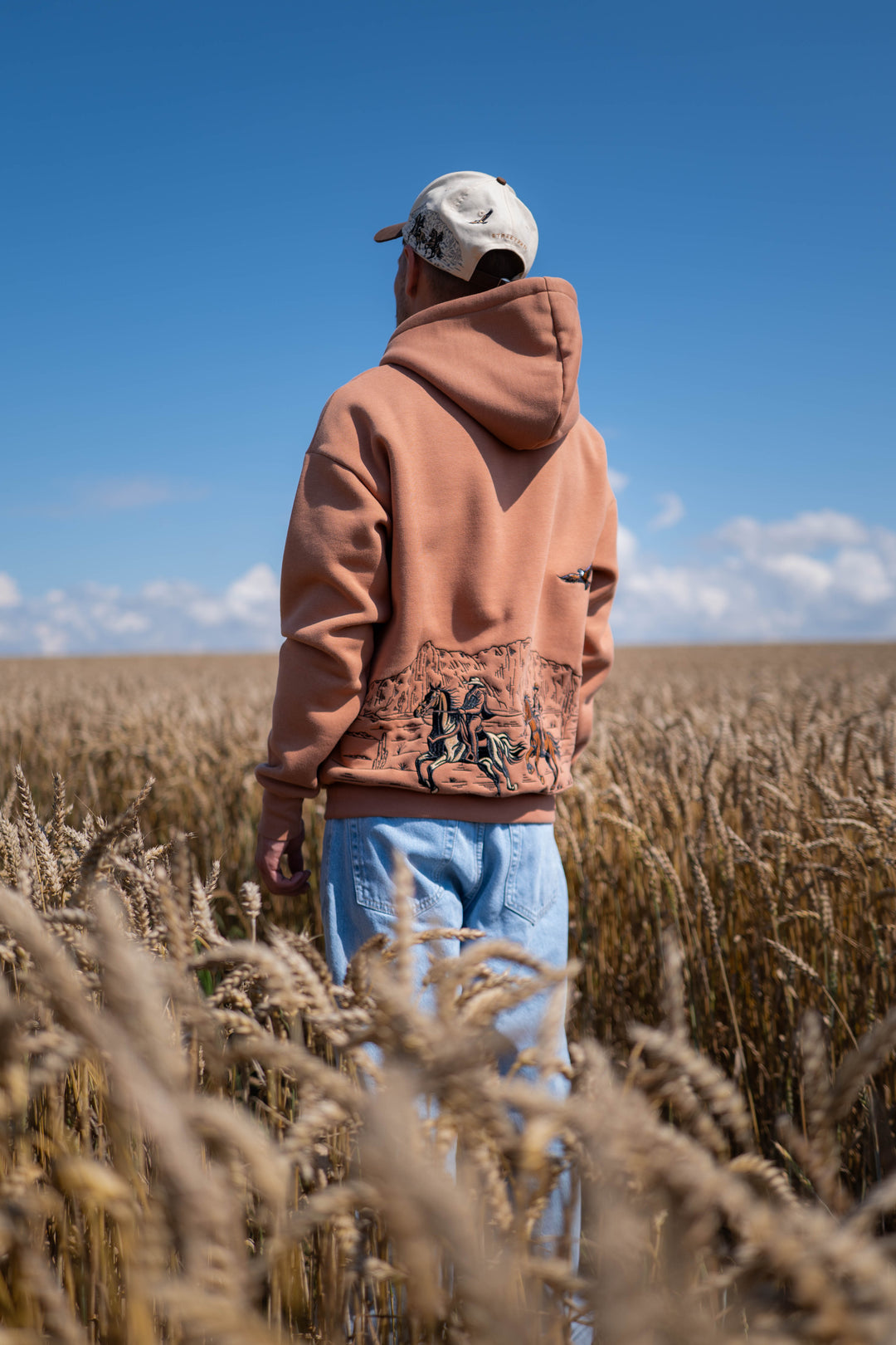 WESTERN Heavy Embroidery Hoodie 400GSM - Desert Clay Color