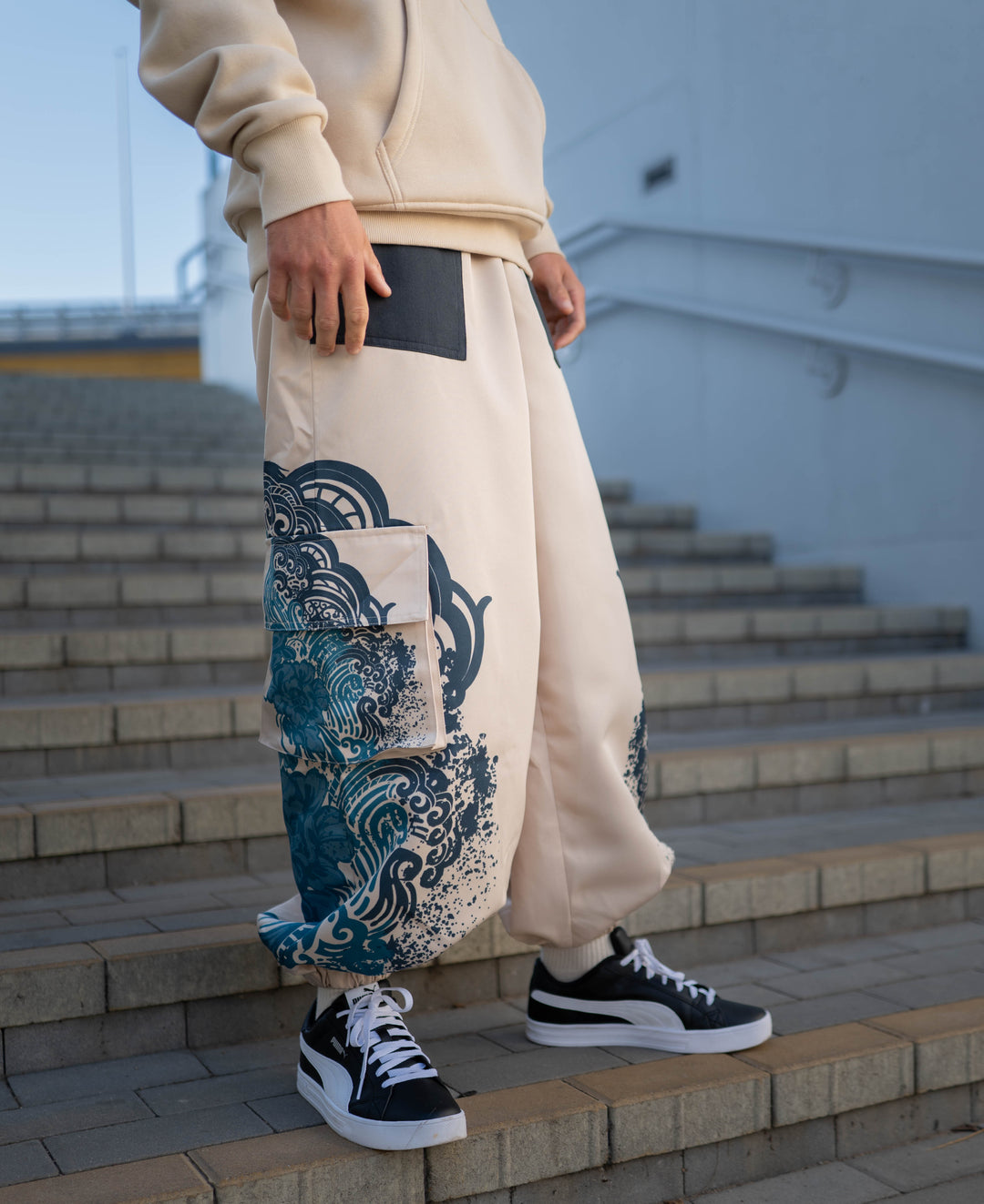 Baggy Cargo Unisex Pants - Blue Ink (PRE-ORDER)
