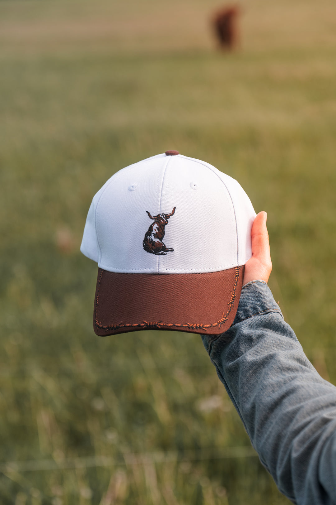 Prairie Bull - Embroidered Unisex Western Cap Rustic Brown