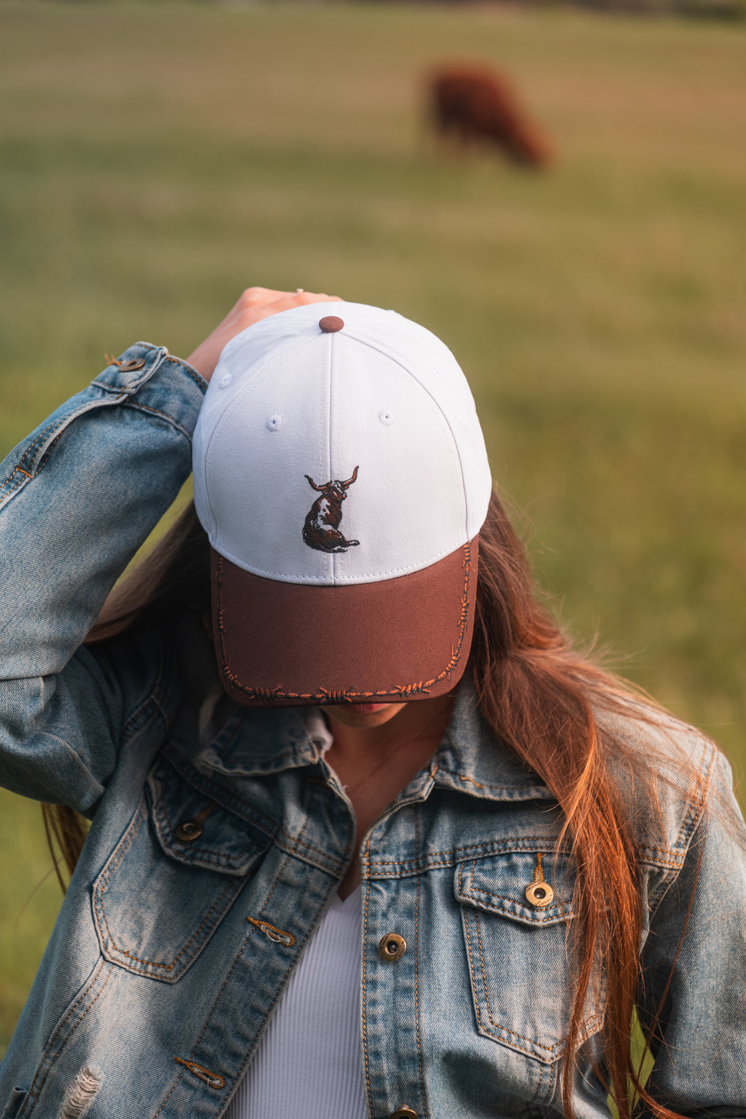 Prairie Bull - Embroidered Unisex Western Cap Rustic Brown