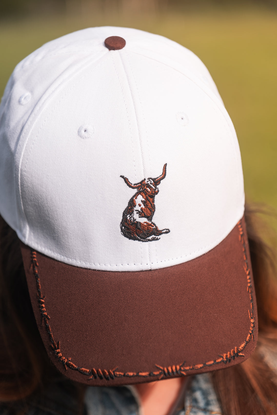 Prairie Bull - Embroidered Unisex Western Cap Rustic Brown